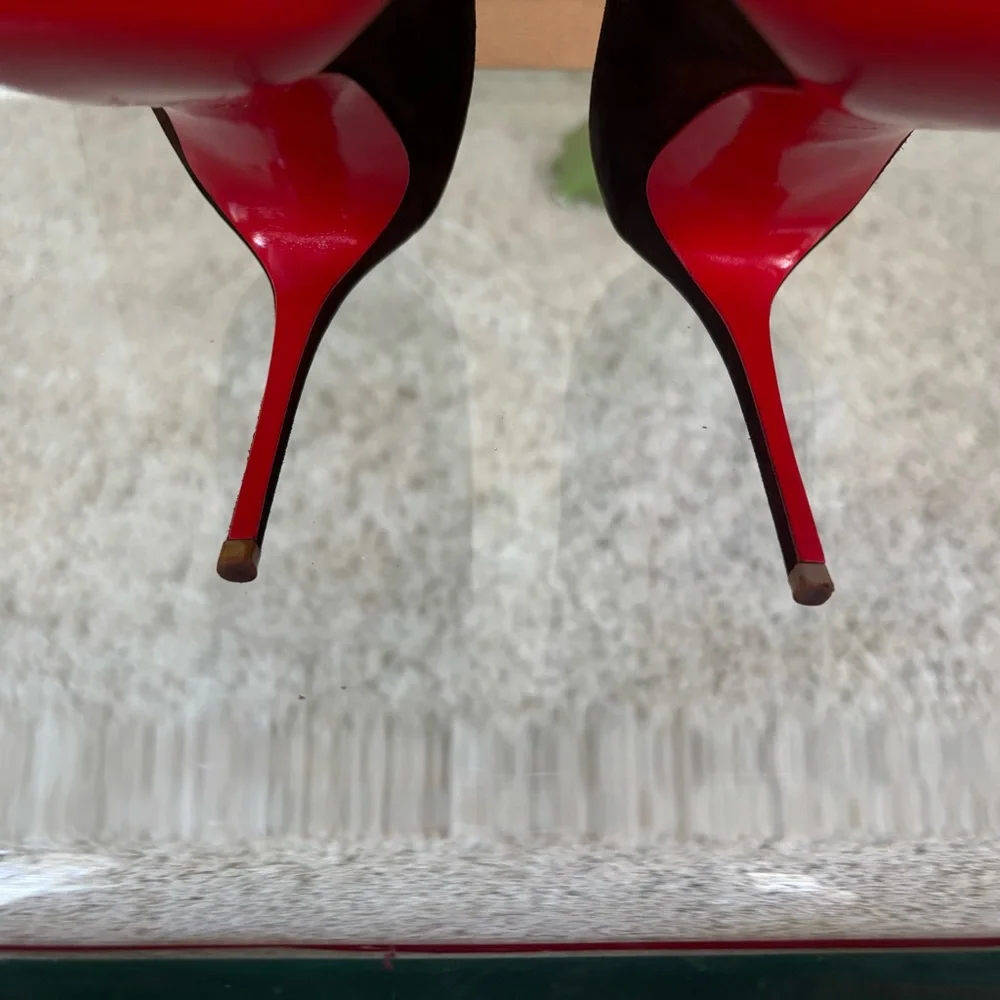 Authentic Christian Louboutin Pigalle Follies Women Brown Suede Stiletto Heels - Picture 12 of 16